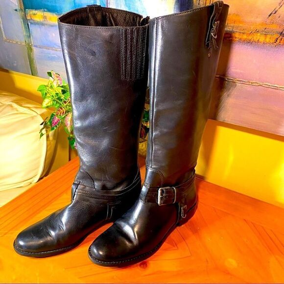 MATISSE BLACK LEATHER FLASHBACK RIDING BOOTS-MINT CONDITION 8M - Picture 3 of 12